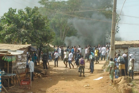 Photos from Violent Kwara Poly Student’s Protest Today