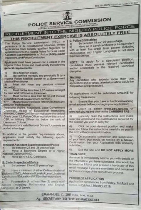 List of Shortlisted Candidates for NPF Recruitment Medical Screening 2018 is Out