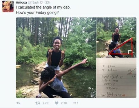 Funny! Girl Dabs And Calculates The Angle It Made [See Photos]